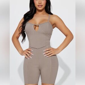 Helen Heavy Rib Short Set - Mocha
